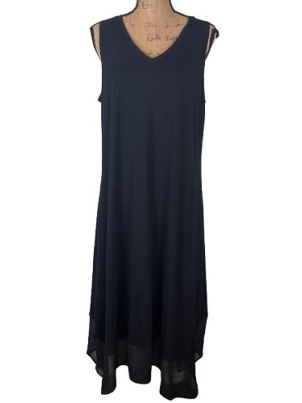 Goldstein Black Sleeveless V-Neck